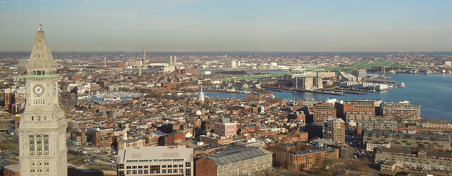 Aerial view of Boston